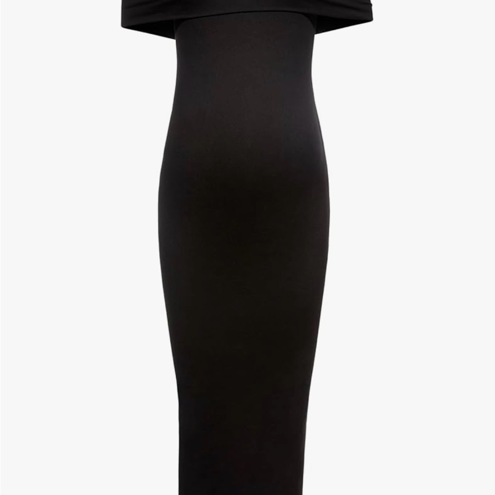 Chic Black Strapless Maternity Dress - Picture 2 of 7